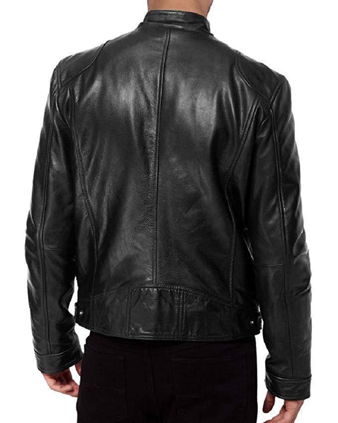 European and American men's clothing men's leather jacket male teen stand-up collar punk men's locomotive leather jacket plus logo
