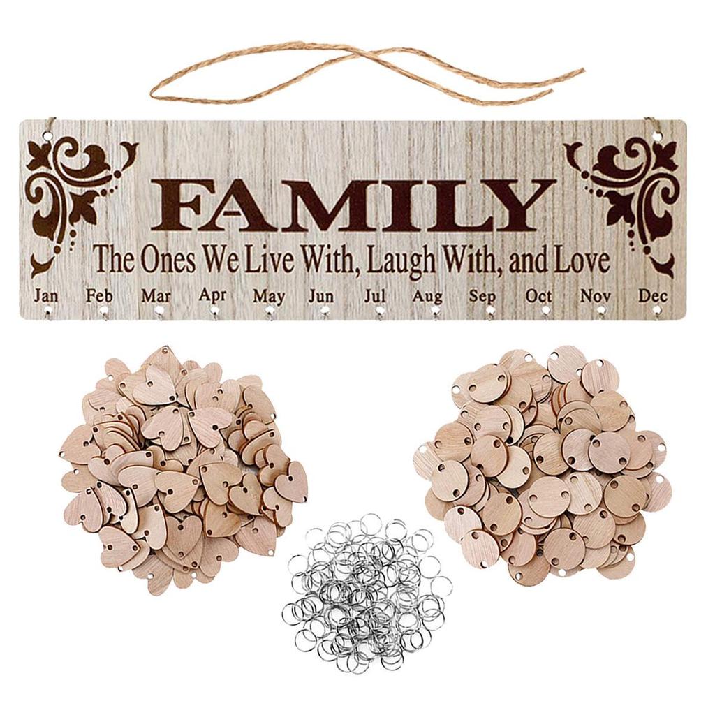 Wooden Holiday & Birthday Calendar Hanging Tags