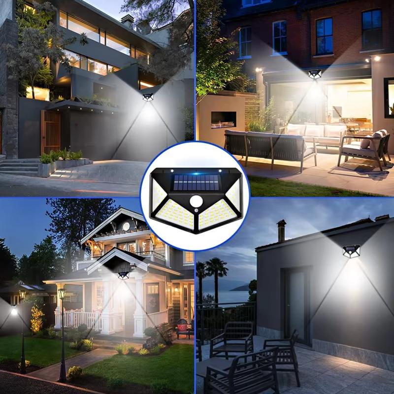 4/6/8/10PCS Outdoor Solar Wall Lights with Motion Sensor IP65 Waterproof 100 LEDs Solar Powered for Garden Yard Street Lighting