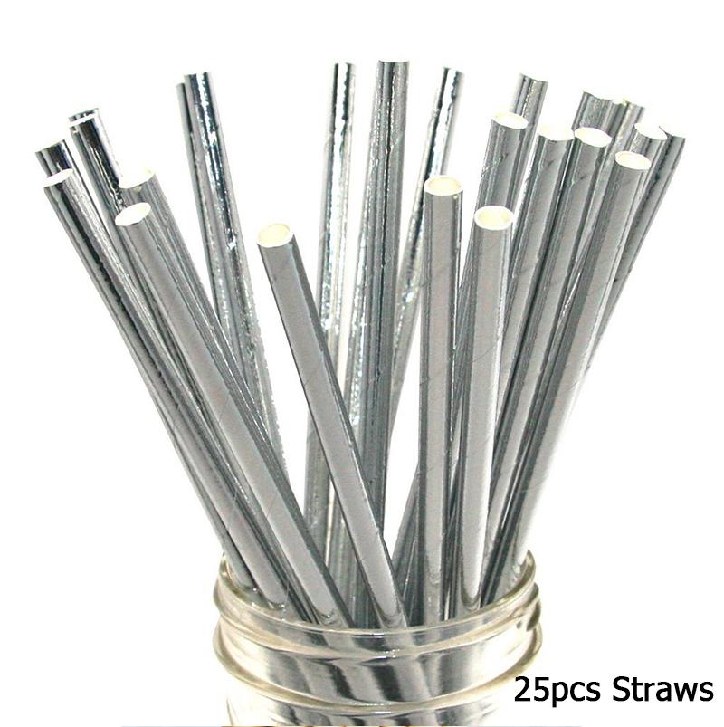 25 шт. розовых бумажных трубочек для питья, сувениров для украшения свадьбы, дня рождения, бумажных трубочек для питья, принадлежностей для дня рождения