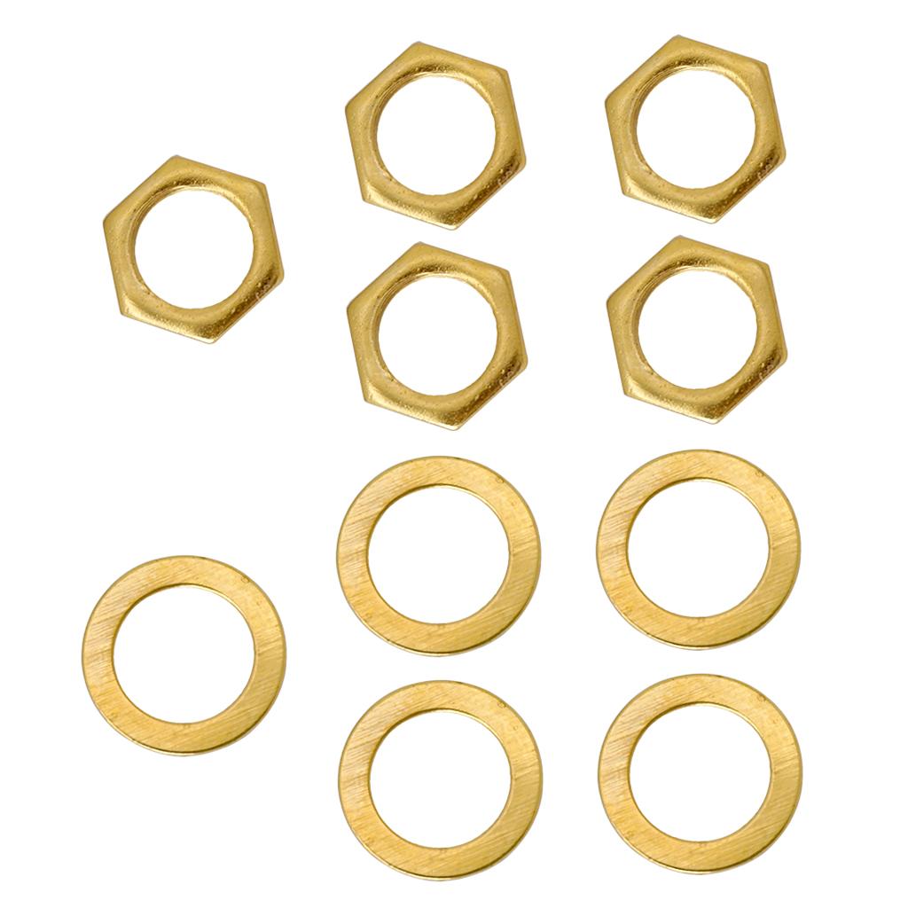 9.36mm Electric Guitar Jack Nuts with Lock Washer Iron Material Set for Guitar Cranksets and Socket Output