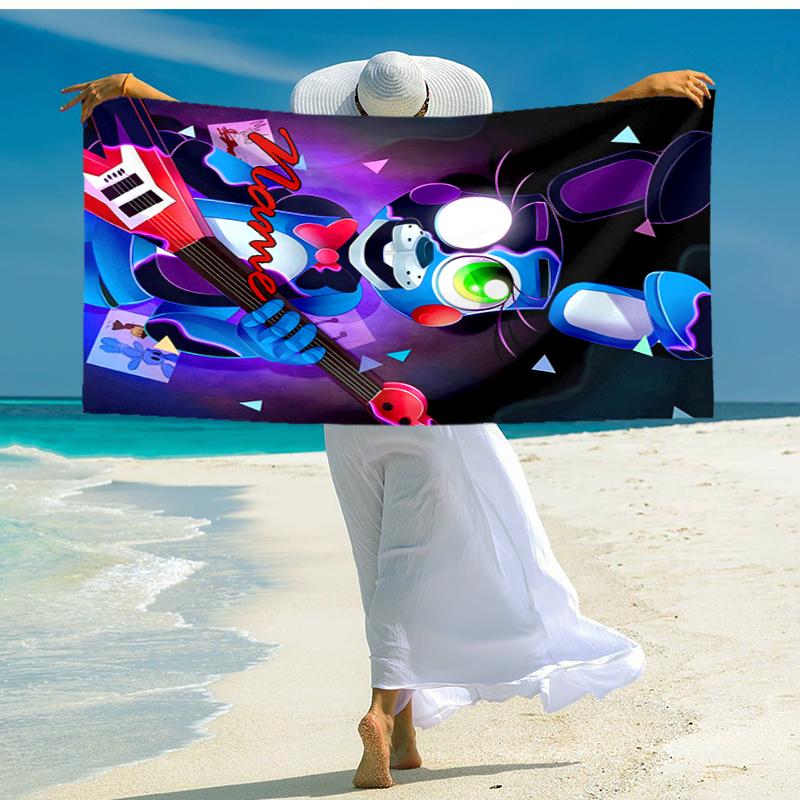 Personalized customized proof beach towel with Five Nights at Freddy's pattern - soft, absorbent, quick-drying, perfect swimming, camping&bathing