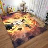 Explosive Game Scene Rug with Stylish Gamer in Action Suitable for use as an anti-slip game mat for living room and bedroom sofas
