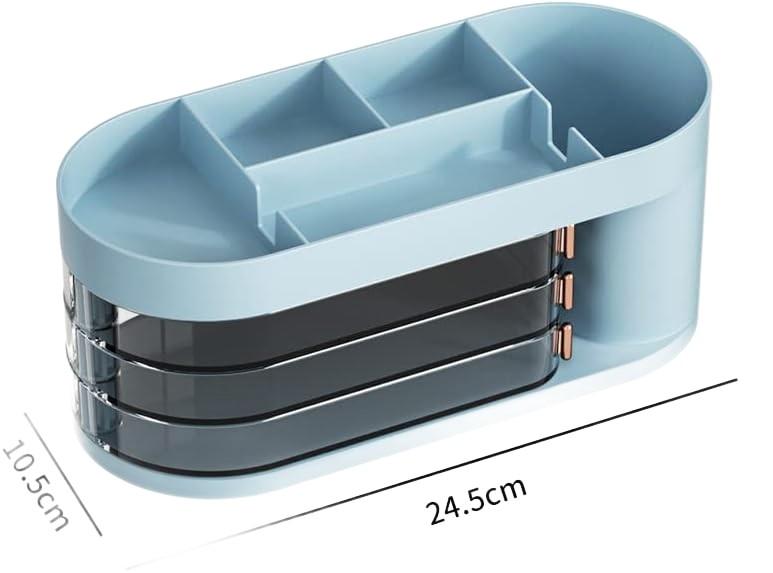 Multi-Functional Desk Organizer with Drawers for Office Cosmetics