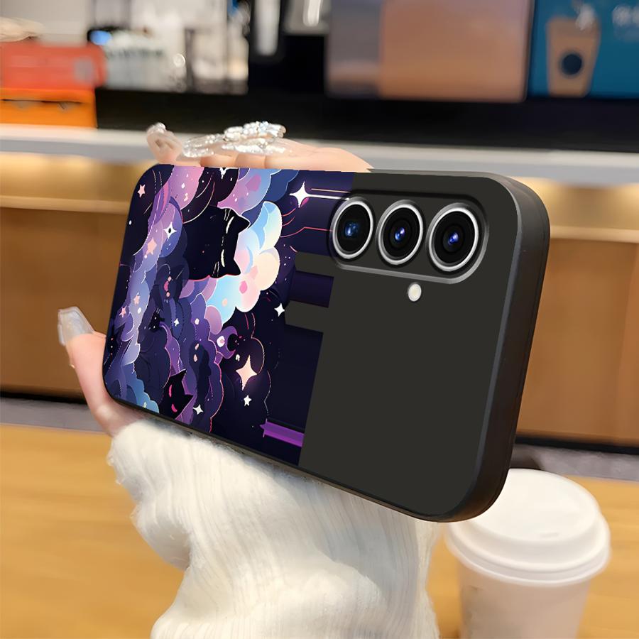 Черный Кот Звездная Ночь Чехол для Телефона для Samsung Galaxy A57 A23 A37 A12 A05 A53 A52 A55 A06 A25 A73 A50 A41 A51 A16 A70 A17