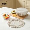 Retro Striped Kitchen Storage Accessories Sourdough Jars Covers, Reusable Elastic Linen Bowl Elasticized Covers for Refrigerator Breathable Cloth Food