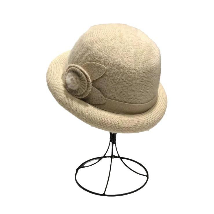 Женская зимняя панама, элегантная ветрозащитная шляпа с цветочным узором, ультра-толстая, сохраняющая тепло, осенне-зимняя шапка из искусственного меха