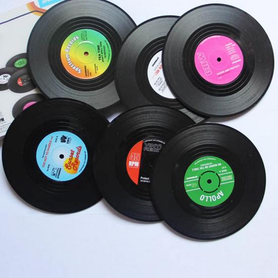 6 шт. подставка для пластинок, легко чистящиеся, легкие подставки для дисков в стиле ретро для домашнего ресторана, бара, вечеринки