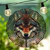 Rose Red Wolf Design 3D Metal Wind Chime Outdoor Hanging Decor for Garden Yard Home Wedding Birthday Christmas Gift