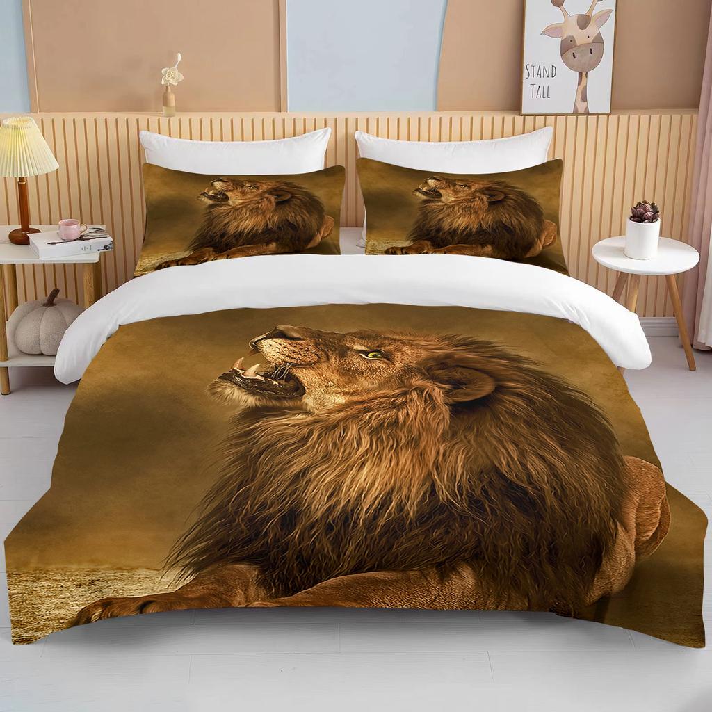 10 Sizes Cute Lion Bedding Collection Duvet Cover Collection 3D Bedding Digital Printing With Bed Linen Queen Size Boy Bedding Collection Fashion D