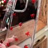 Блестящий 3D Чехол с Маленьким Красным Бантом для iPhone 17 Air 16 15 12 11 Pro Max 14 Plus XS MAX XR Девочки Прозрачный Эпоксидный Мягкий Чехол