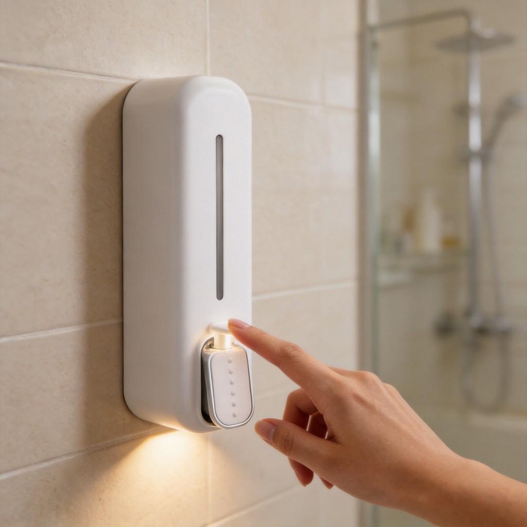 Modern Minimalist Wall Mount Hand Press Soap Dispenser For Hotels Bathroom Use