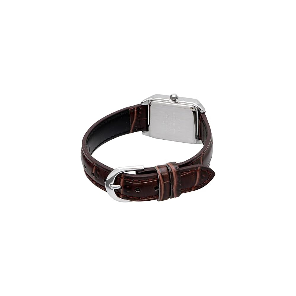 Женские наручные часы Casio Standard Quartz LTP-V007L-7B2 Белые с коричневым кожаным ремешком