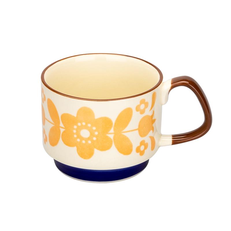 300 мл японский цветочный кофейный набор кружек ретро керамическая кружка для молока и овса офисная кружка для воды с ручкой кухонный набор посуды для вечеринок