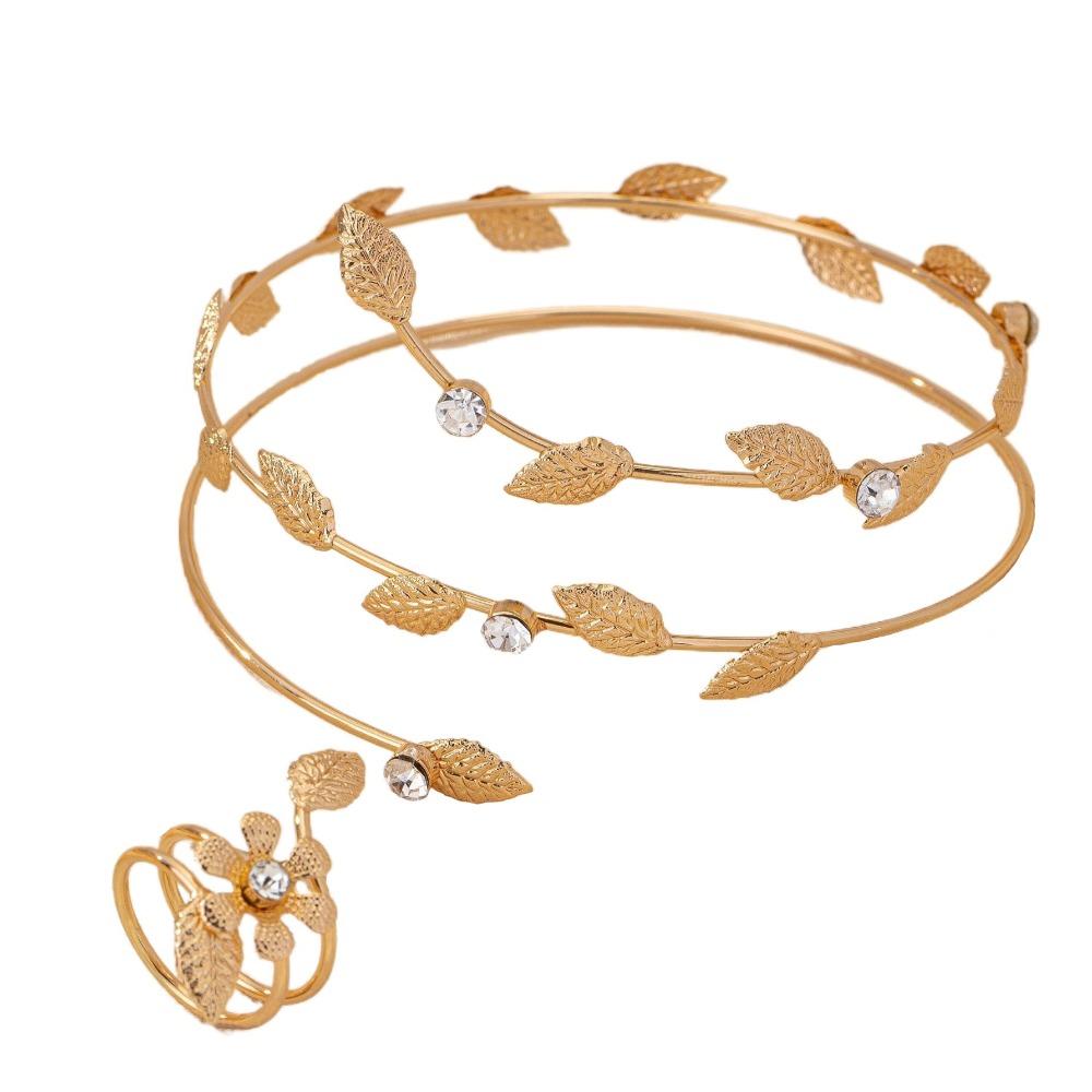 Metal Wide Open Bangle Multi Style Flower Bracelet Elegant Armlet Hand Jewelry