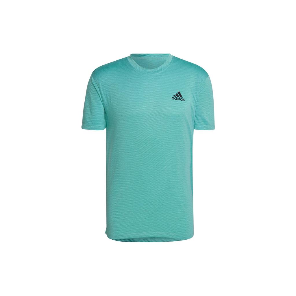 adidas Футболки мужские зеленые с круглым вырезом умеренного прямого кроя HT9057