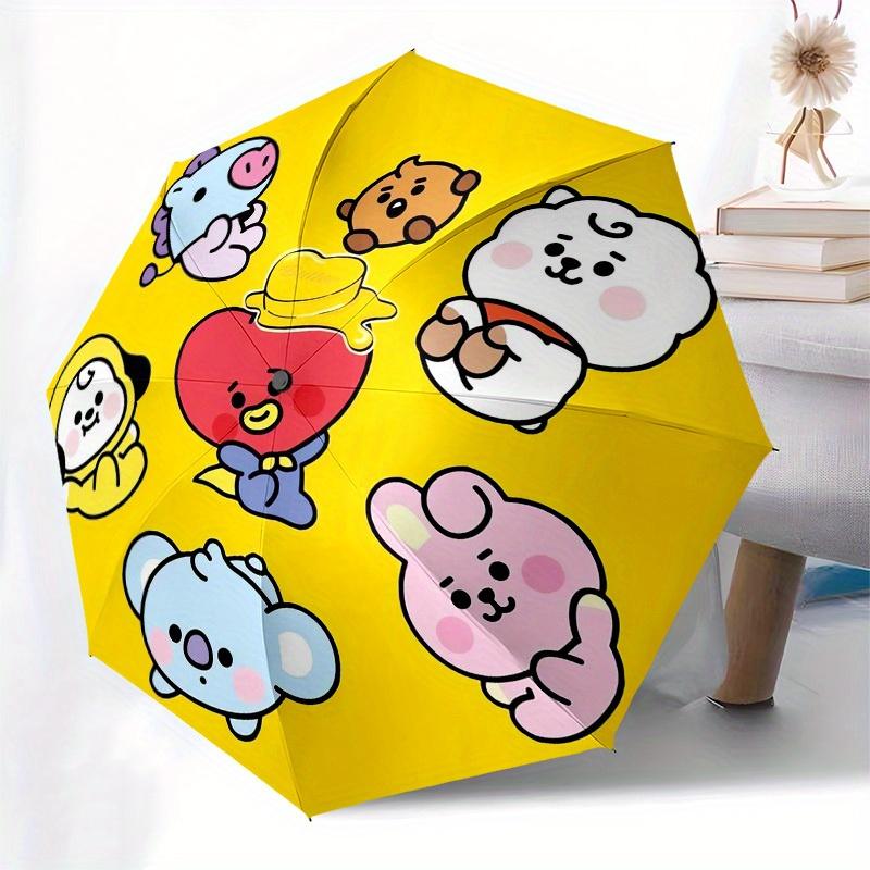 1pc BT21 Character Collection Umbrella with Plastic Handle,Suitable for All Seasons Home Travel Outdoor UmbrellaM1268