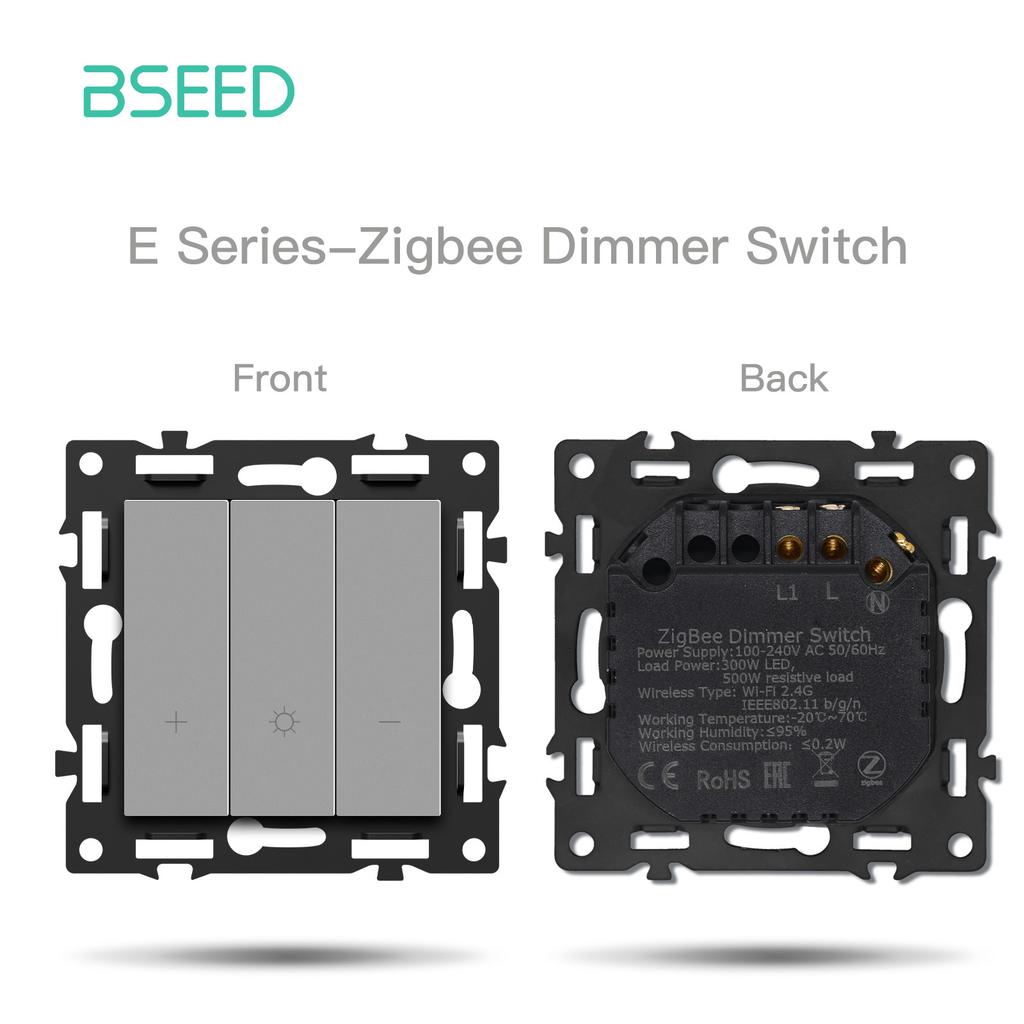 BSEED Zigbee Умные выключатели света Настенные Кнопочные Диммеры EU/FR Розетки USB Type-c DIY Модули Только Пластиковые Рамки