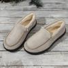 Shoes for Women 2024 Slip-on Women's Flats Fashion Solid Casual Flat Round Toe Light Loafers Women's Fleece Shoes Zapatos Mujer