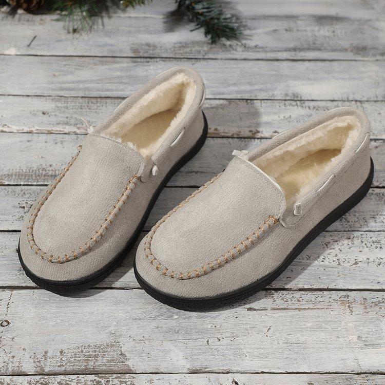 Shoes for Women 2024 Slip-on Women's Flats Fashion Solid Casual Flat Round Toe Light Loafers Women's Fleece Shoes Zapatos Mujer
