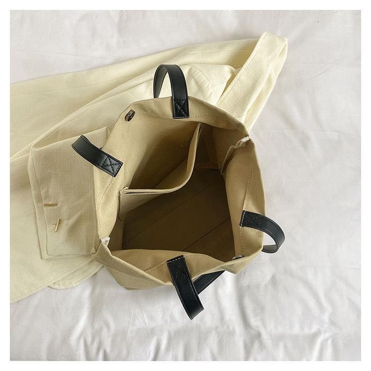 Женская большая вместительная холщовая сумка на плечо, студенческая большая сумка