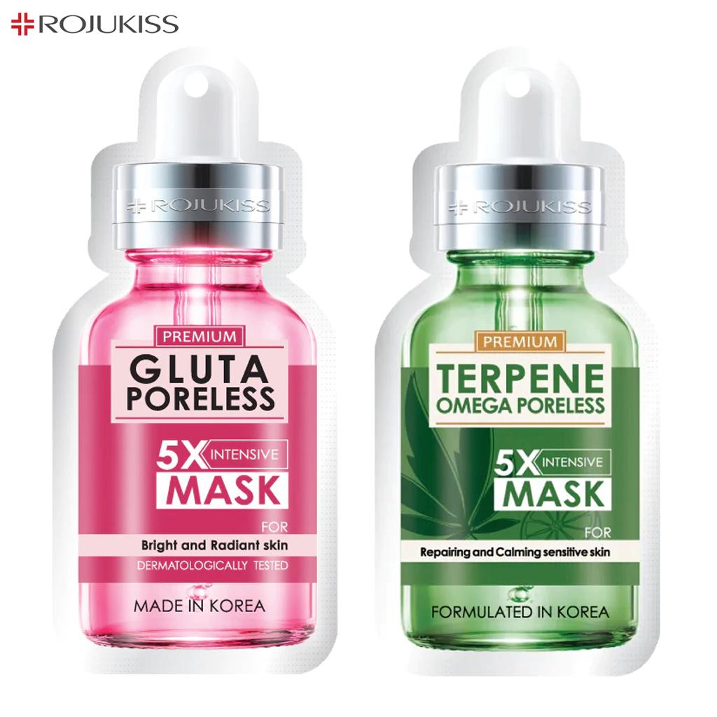 Rojukiss Акне/Укрепляющая/Красная сыворотка/Глута/HYA/Омега/Идеальная/Восстанавливающая/Белая/Цинковая интенсивная маска без пор 5X 25 мл - Thai Skincare