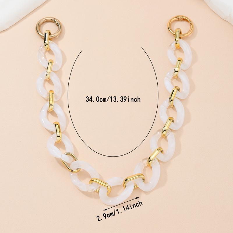 Acrylic Handbag Chains 34cm Scratch Proof DIY Replacement Bag Handle for Purse Tote Crossbody Bag Renovation Supply