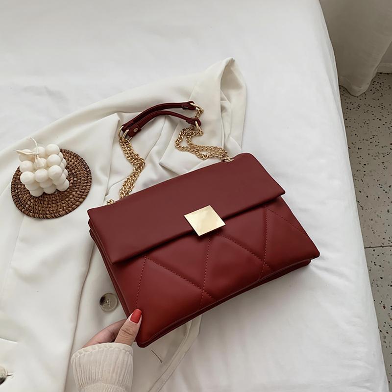 Большая вместимость, модная сумка на цепочке, простая, прочная, квадратная, сумка через плечо, корейский стиль, женская, новая, свадебная сумочка