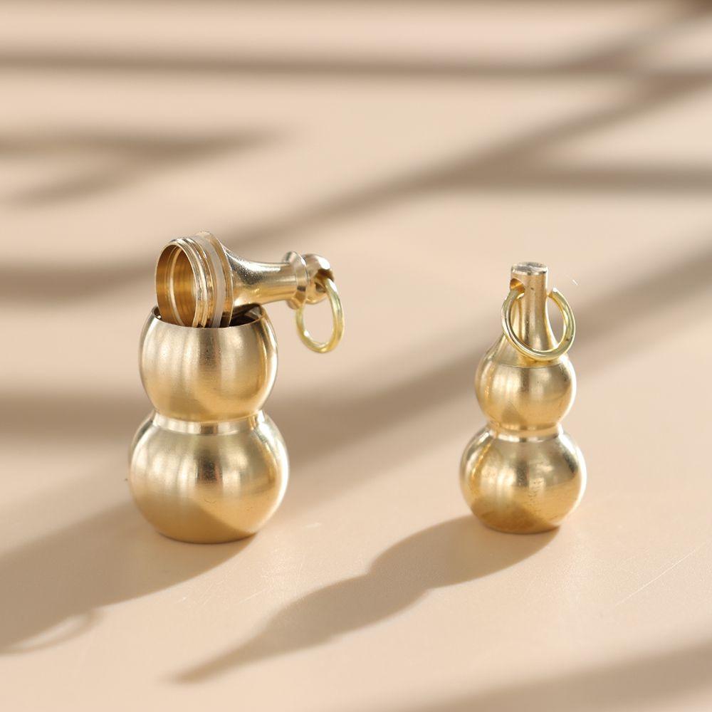 Keychains Necklace Decor Jewelry Pendant Hollow Gourd Keychain Hanging Brass Gourd