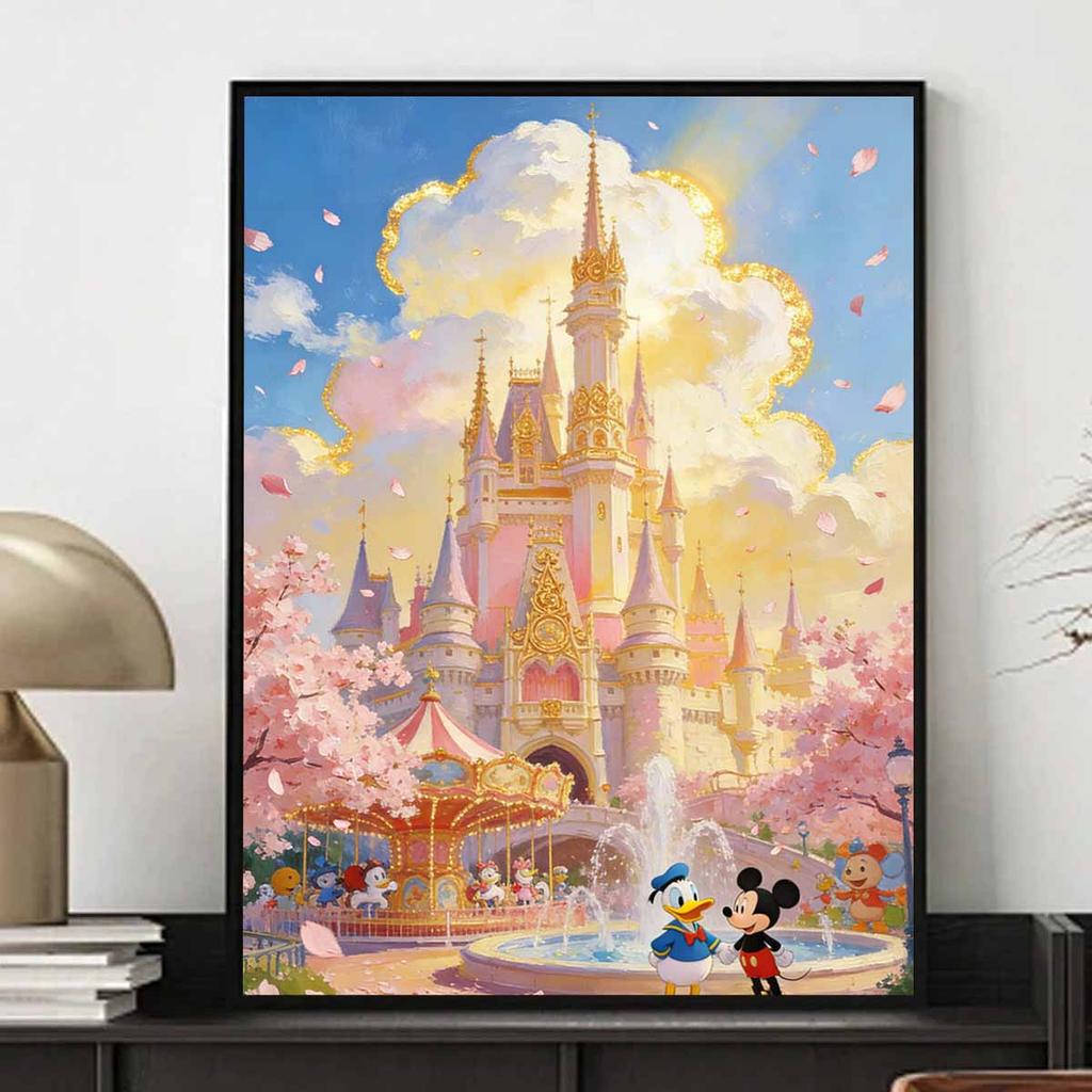 Disney Diamond Painting Art Kit Mickey Mouse Castle Cherry Blossom Mosaic Handmade Diy Gift Home Decor