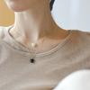 modernlike 14k gold black quartz onyx heart pendant