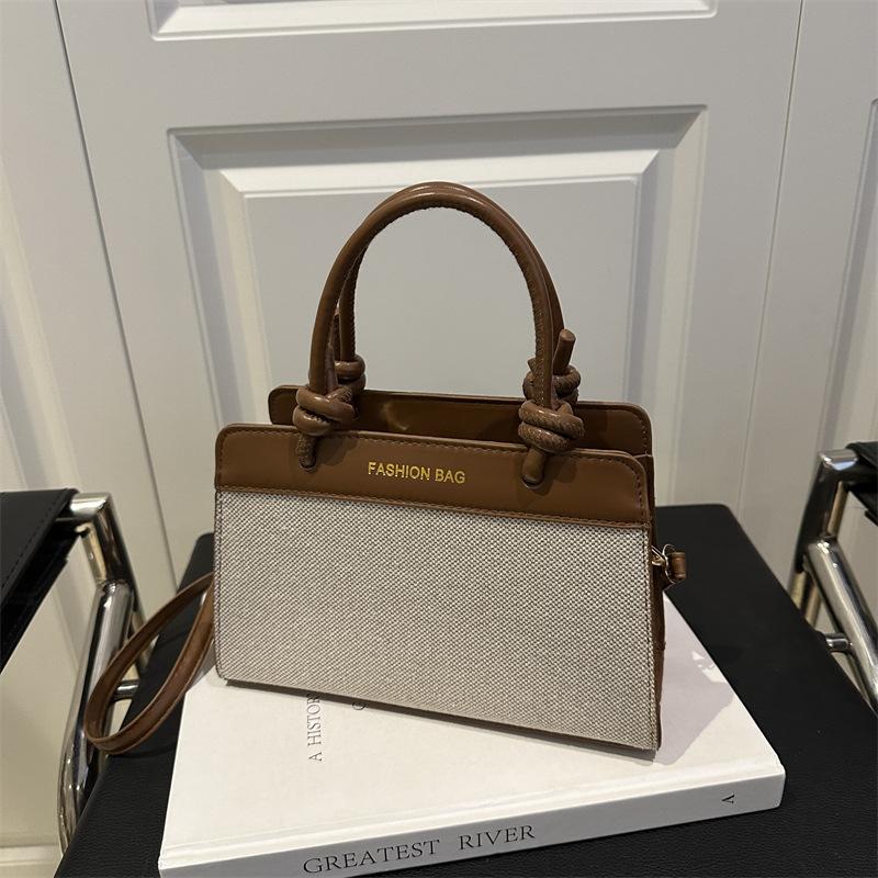 Spring New Solid Color High-end Texture Temperament Versatile Casual Commuting Portable Tote Bag Shoulder Messenger Bag