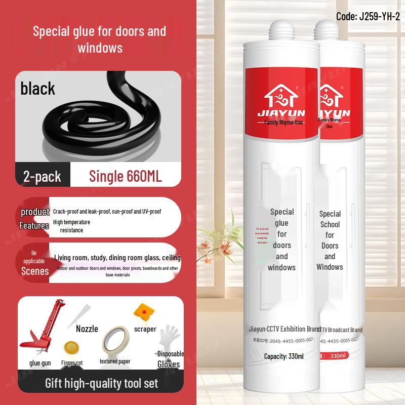 Черный водостойкий силиконовый герметик для окон и дверей для заделки швов, противоплесневый клей для стекла