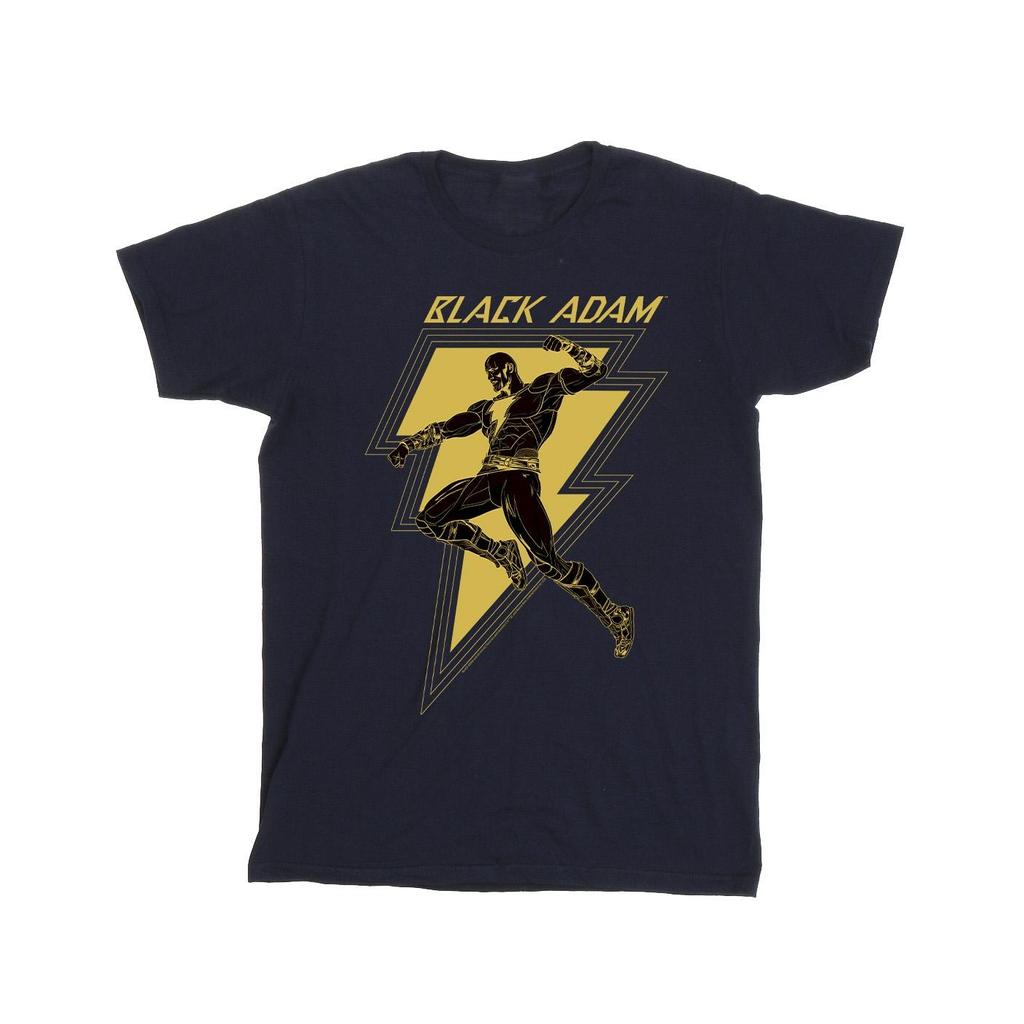 DC Comics Mens Black Adam Golden Bolt Chest T-Shirt