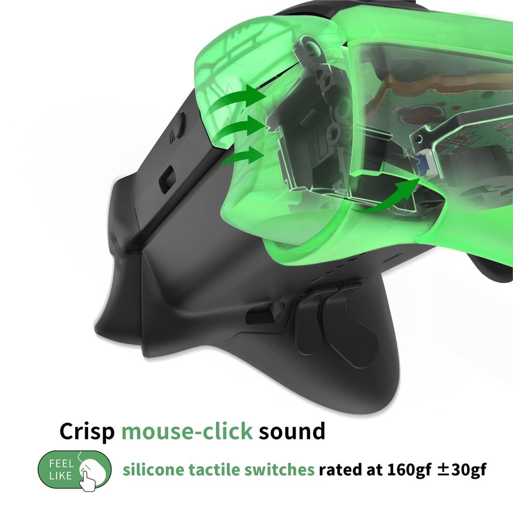 eXtremeRate Clicky Hair Trigger Stop Kit for Xbox Elite Series 2 Shoulder Ergonomic Tactile LT RT Mouse Click Compatible with Xbox Elite Series 2 Core