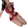 Sexy lingerie sexy hot lace one-piece pure desire bow small chest free uniform tights