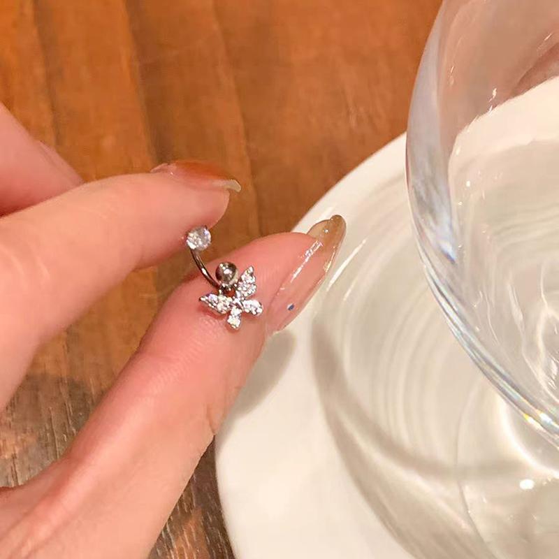 Модные циркониевые серьги U-образной формы, серьги-пусеты для козелка для женщин, изысканные металлические ювелирные аксессуары