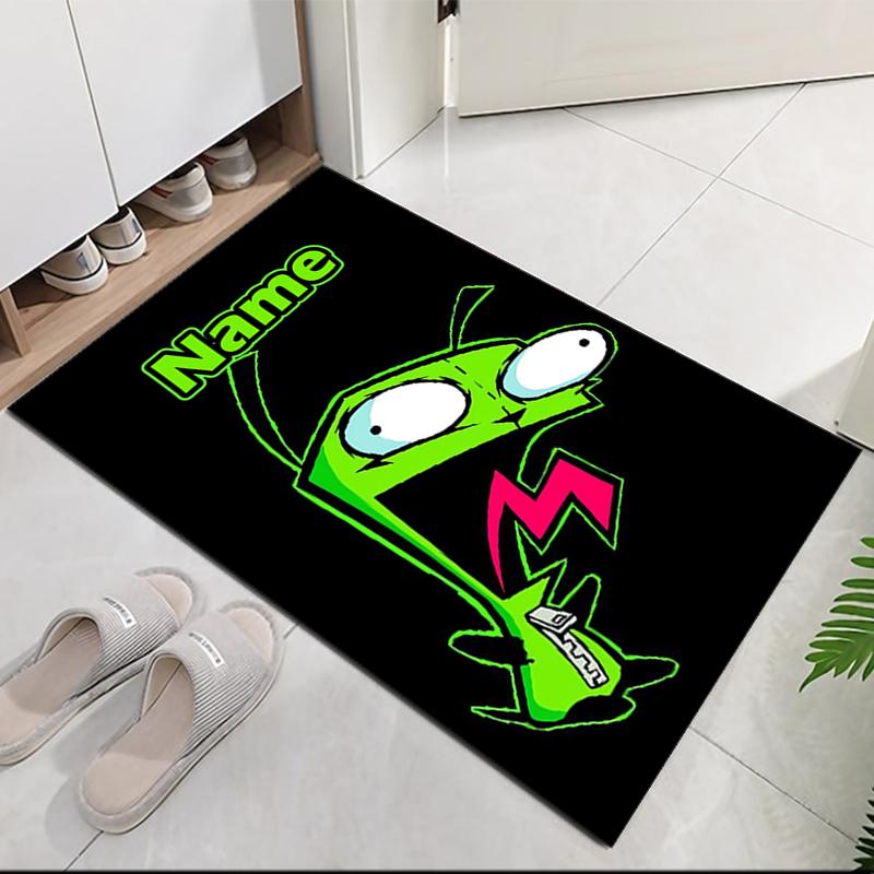 Custom Name Invader Zim Printed Carpet, for Office Chair Living Room Bedroom Kitchen Room Decor Gifts.