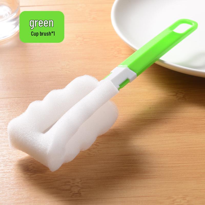 Съемная губка для чистки с длинной ручкой для термокружек и детских бутылочек