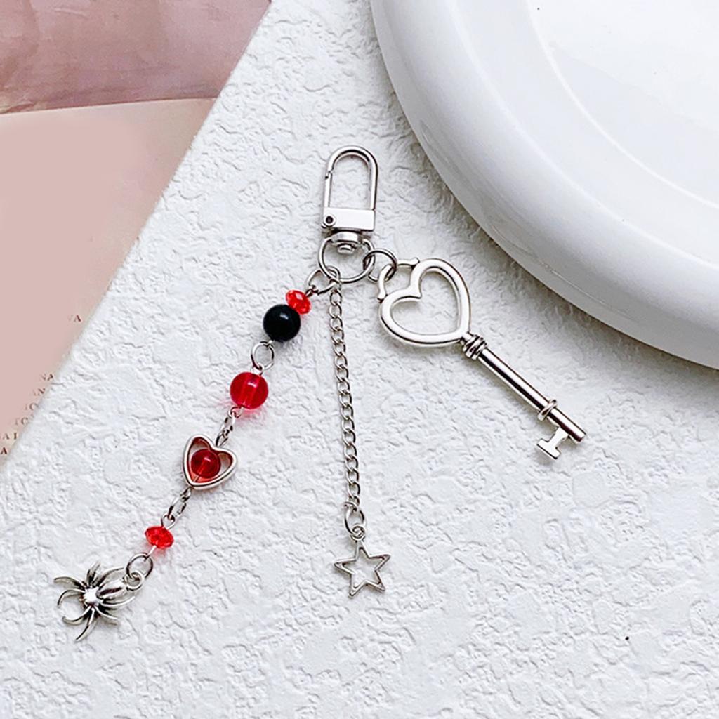 Модный брелок с бусинами и акриловым кулоном, брелок для сумки, брелок для ключей, элегантный женский модный аксессуар