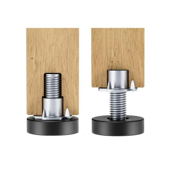 12Pcs Universal Furniture Leveling Feet with T-Nuts Strong Load-bearing Thread Adjustable Levelers Cabinet Chair Table Feet