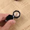 10X Jewelery Loupe Hexagonal Metal Portable Foldable Pocket Magnifier 20.5mm Len