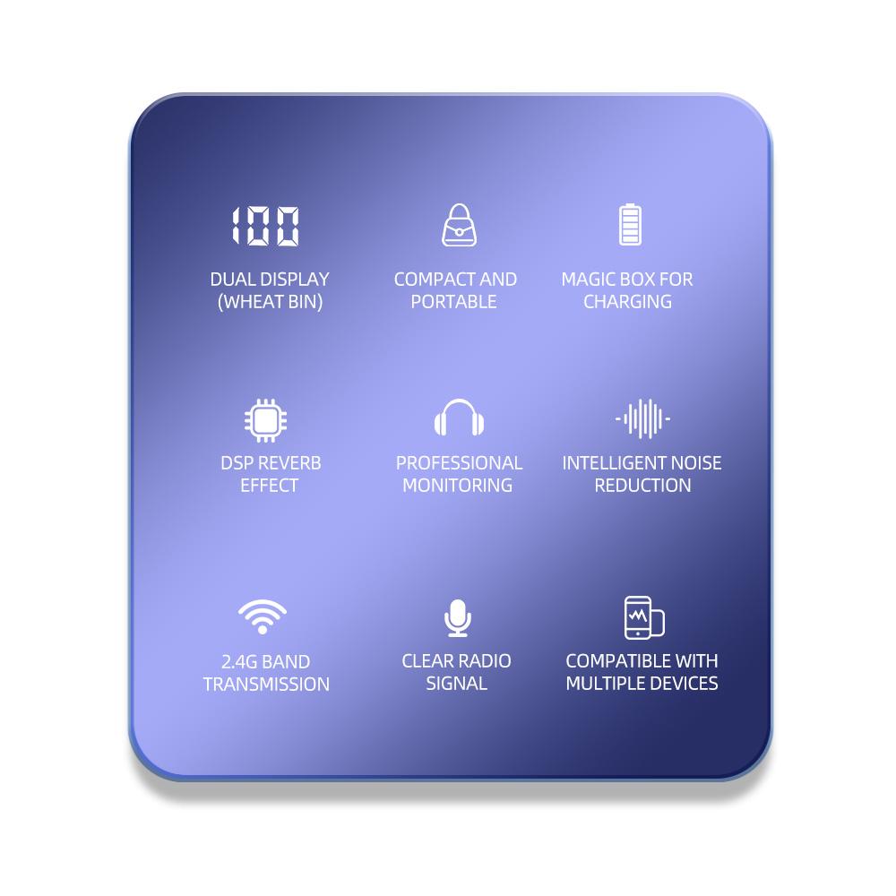 2.4G Wireless Microphone Professional Lapel Microphone Clip On Mics Dual Digital Noise Reduction No