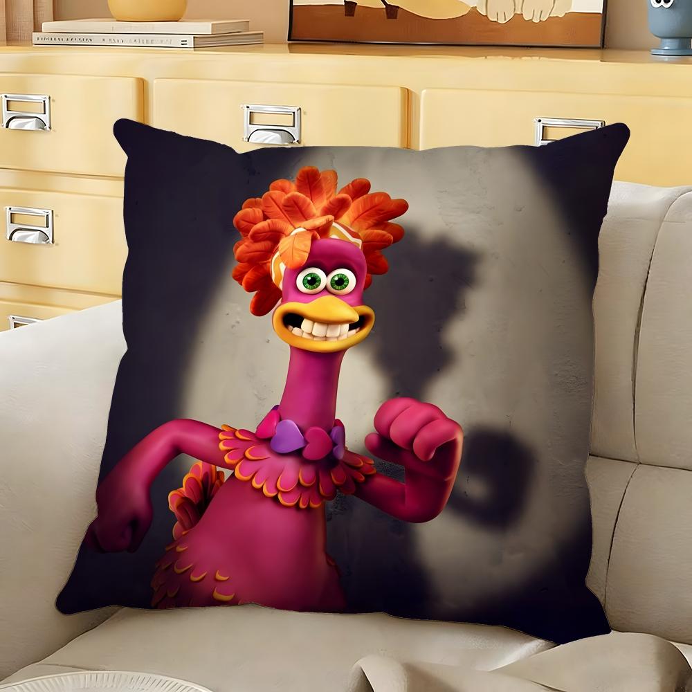Cartoon CChicken RunS Cushion Cover Soft Durable Reversible Pillow Cover Home Car MultiScene Daily Comfort Pillowcase