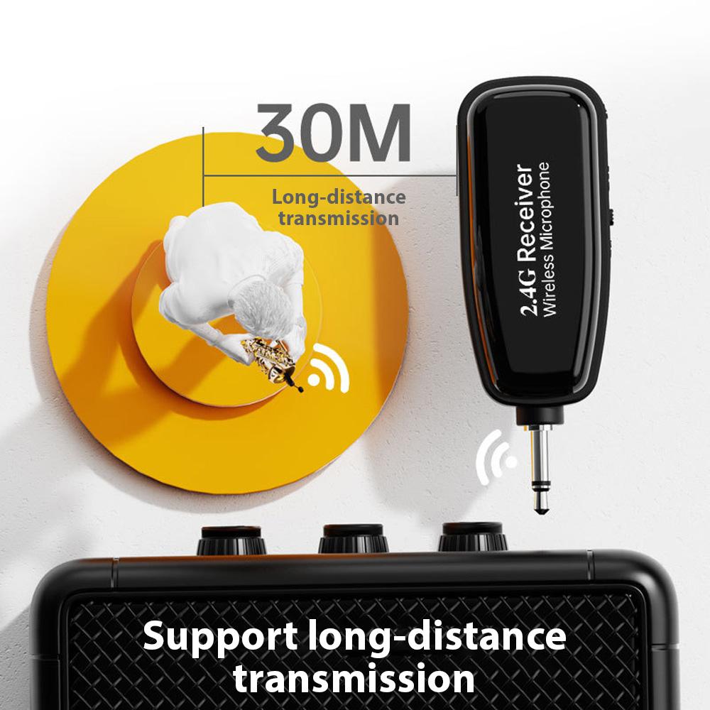 2.4G Saxophone Wireless Microphone Receiver Set Noise Reduction Outdoor Professional Stage
