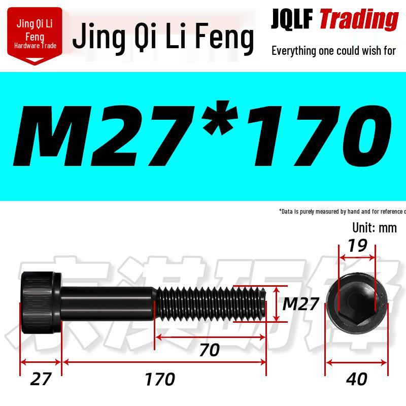 M20-M27 High Strength Blackened Hex Socket Head Cap Screw with Knurled Cylindrical Half Thread