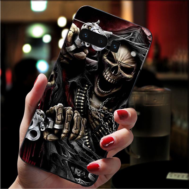Phone Case For Google Pixel 10 9 Pro XL 9A 8 7 6 Pro Pixel 8A 7A 6A Pixel 8 7 6 5 Grim reaper skull skeleton