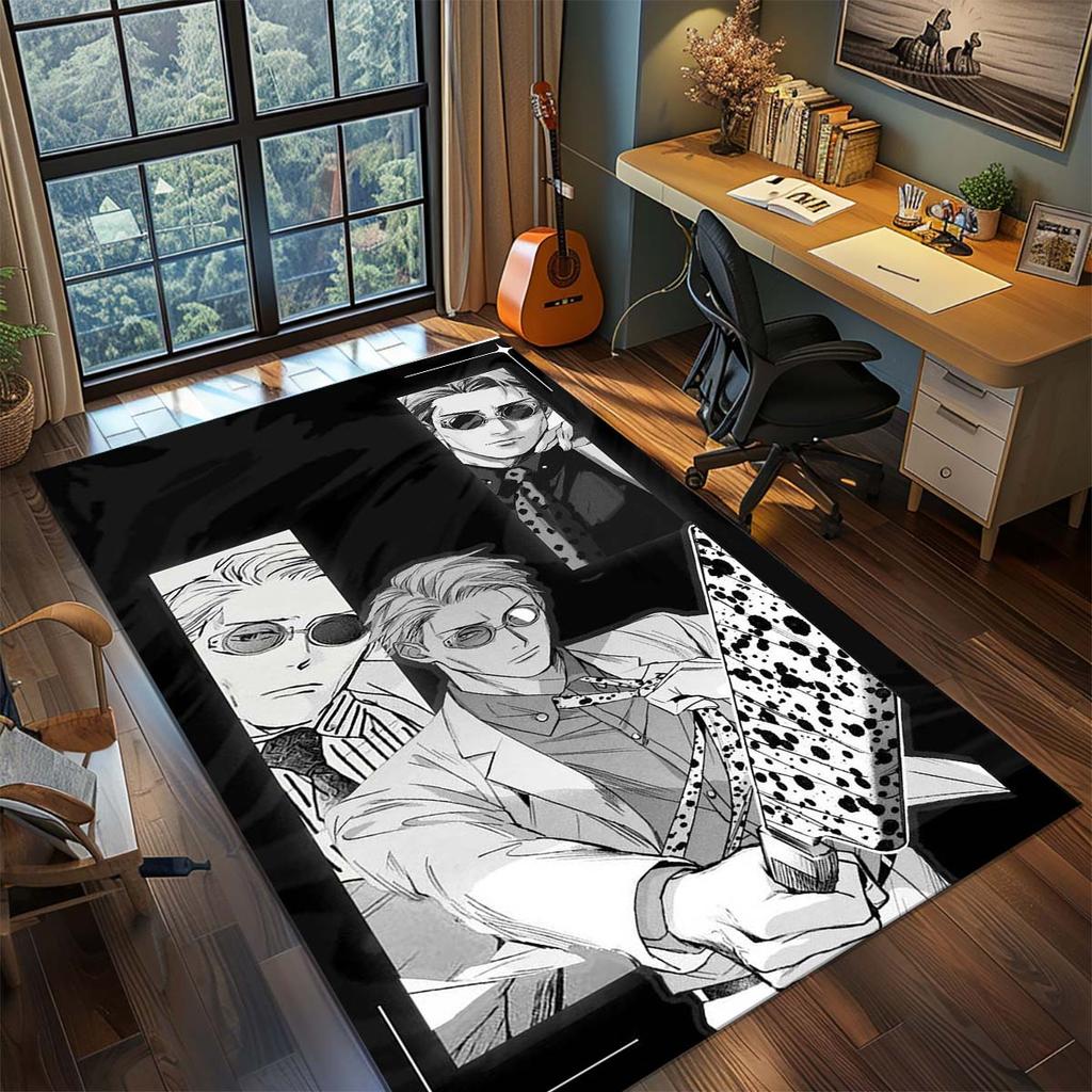 Jujutsu Kaisen Rectangle Polyester Rug Anime Carpet Non Slip Living Room Bedroom Floor Mat -QJY