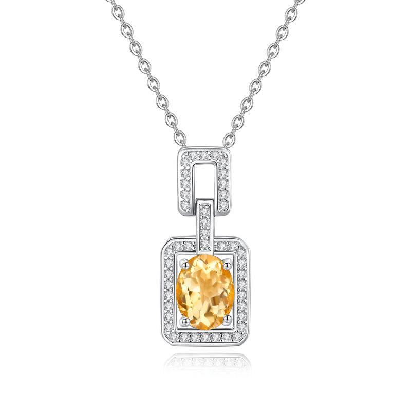 S925 Sterling Silver perfume Bottle Necklace Women's European and American Style Luxury High Sense Natural Crystal Fashion Gift