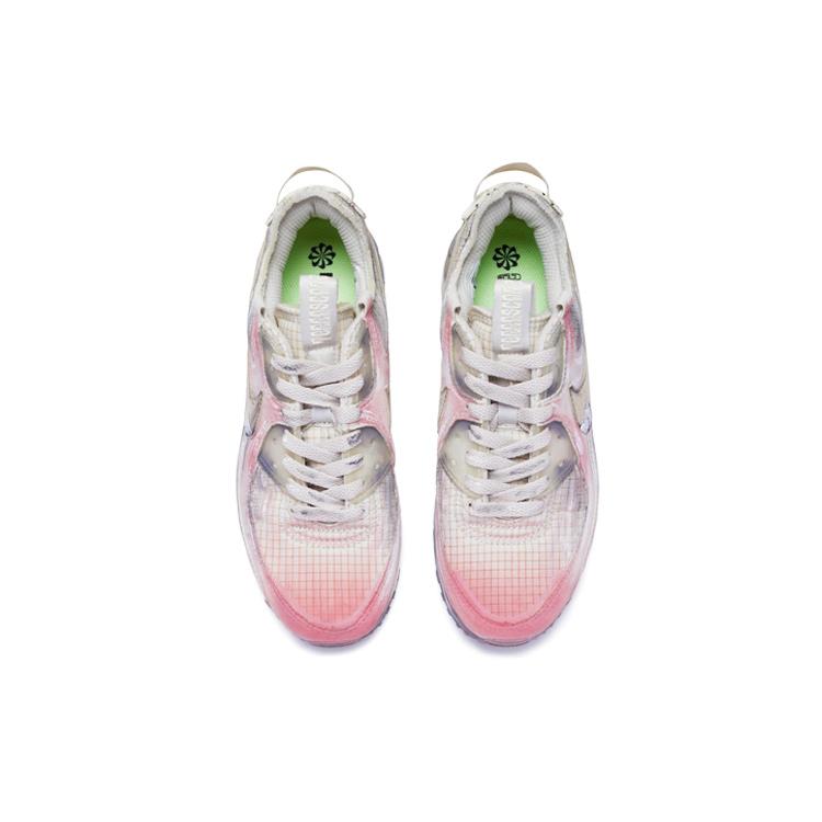 Nike Air Max 90 Тканевые Нескользящие Износостойкие Низкие Повседневные Кроссовки Женские Бежевые Серые Розовые DC9450-001(Команда80-)